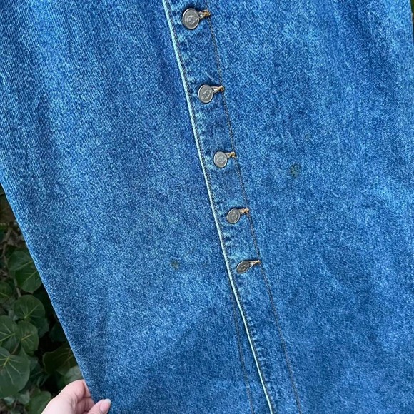 Vintage Bongo denim jean button down maxi dress - Picture 3 of 5